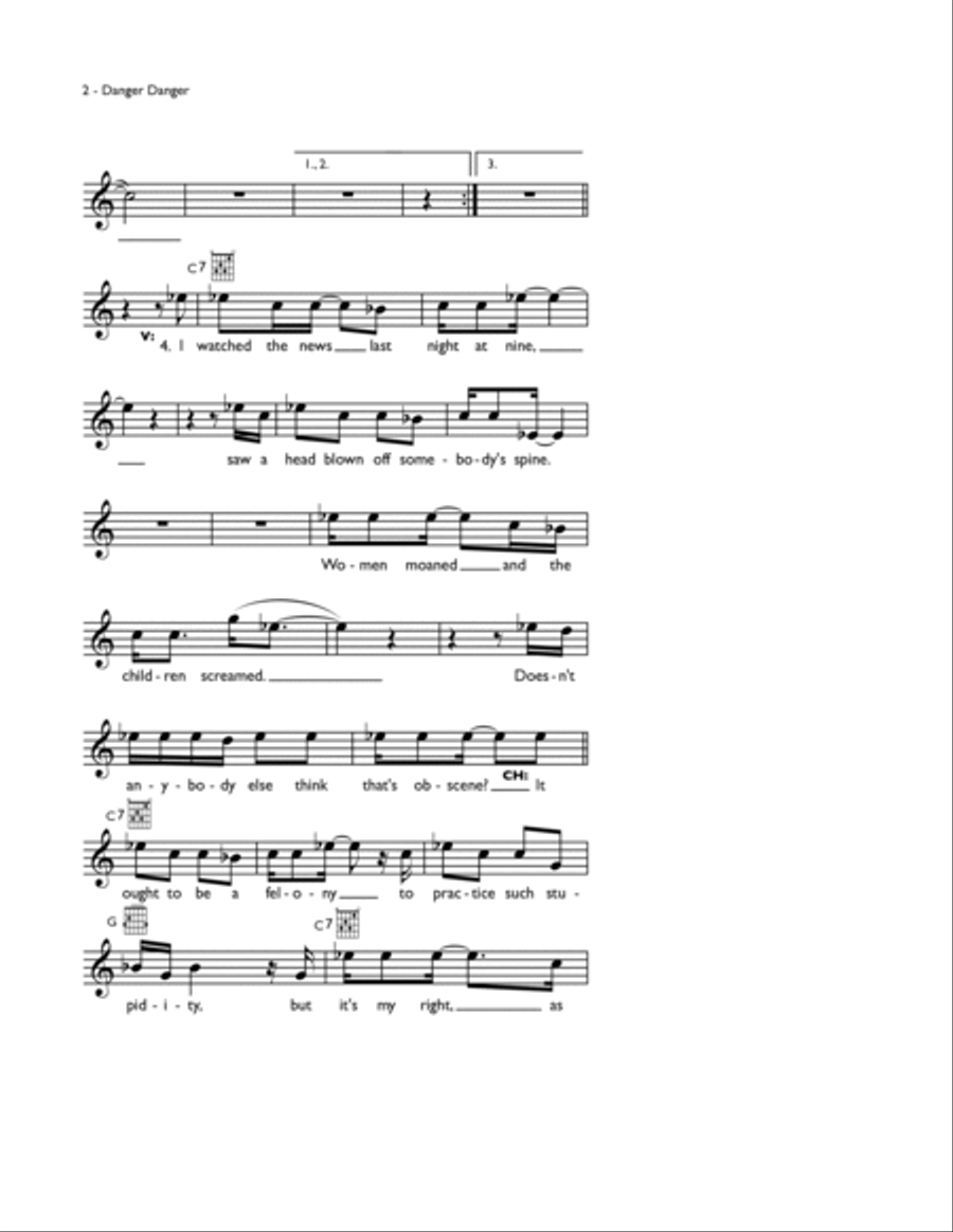 Danger Danger Danger Danger Guitar scores gallery preview page 2