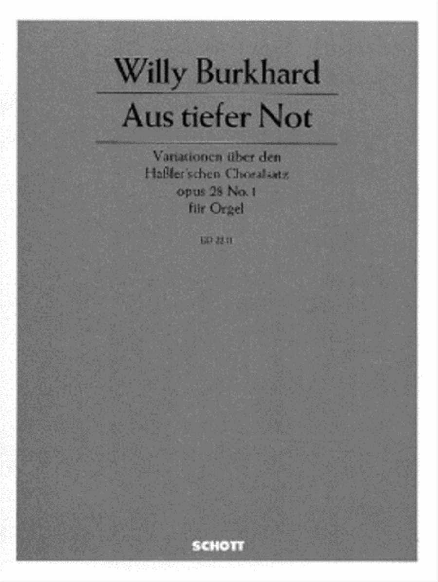 Aus Tiefer Not Op. 28, No. 1 Organ scores gallery preview page 1