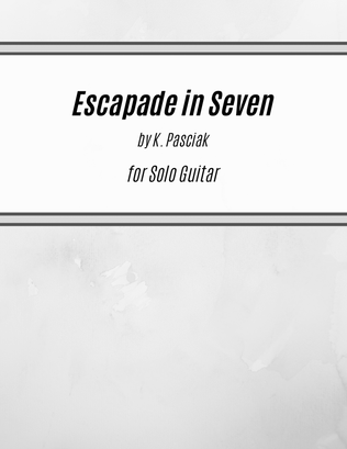 Book cover for Escapade in Seven - Study for Guitar