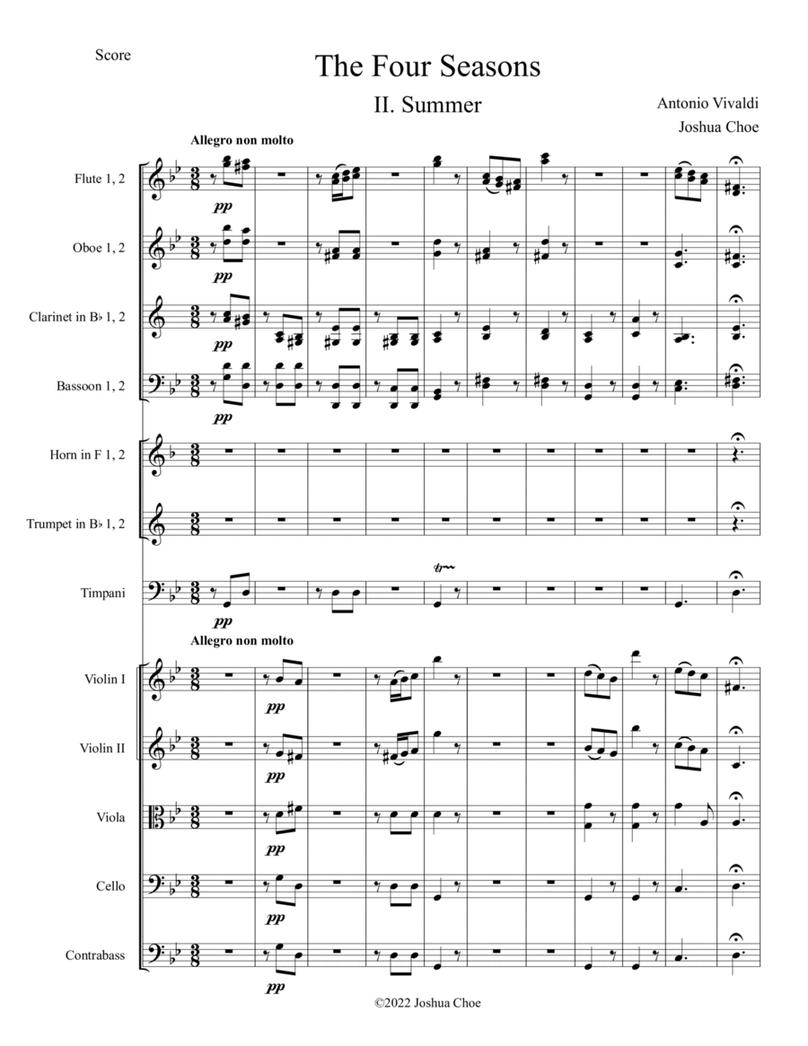 The Four Seasons: Summer Full Orchestra scores gallery preview page 1