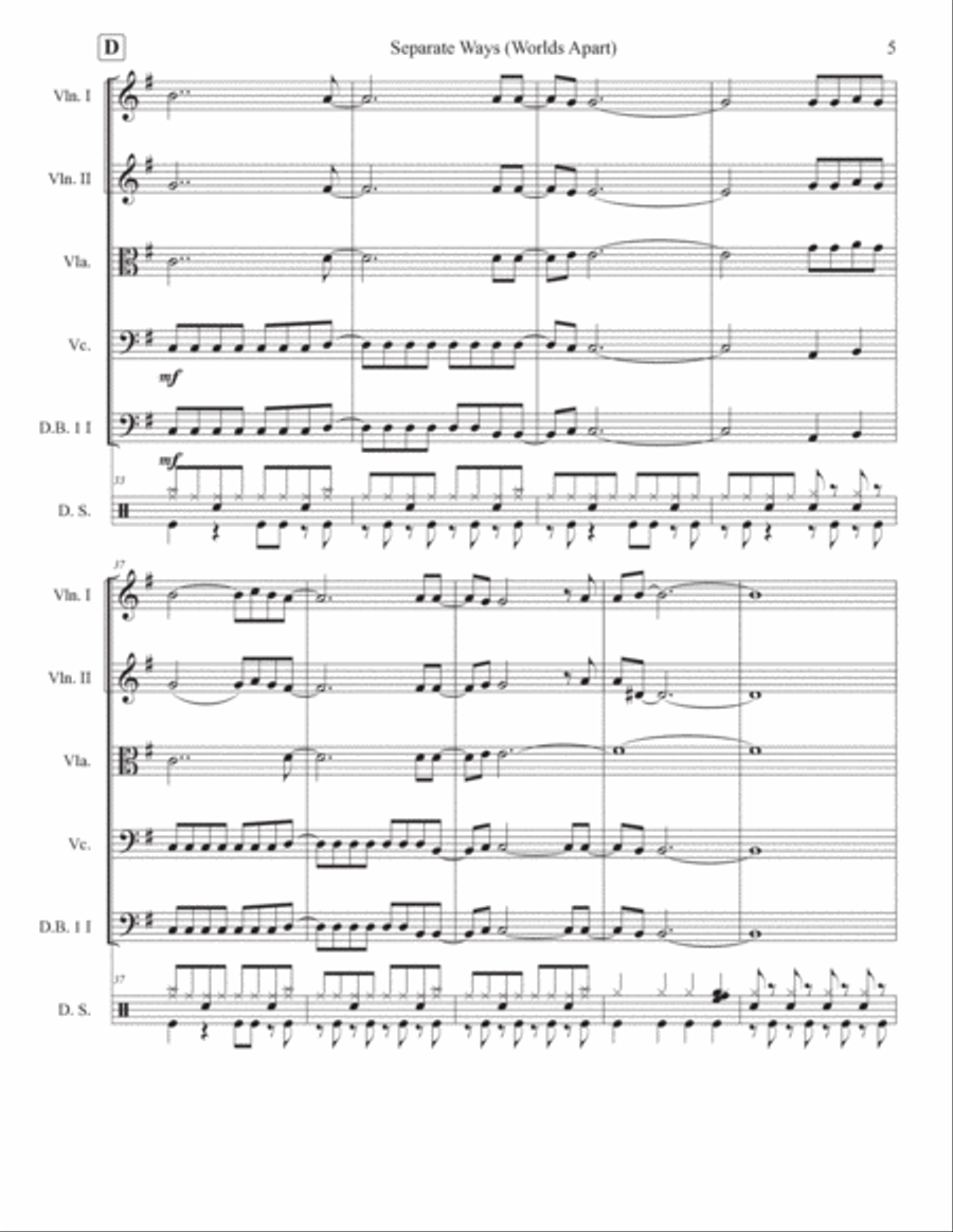 Separate Ways (worlds Apart) String Orchestra scores gallery preview page 5