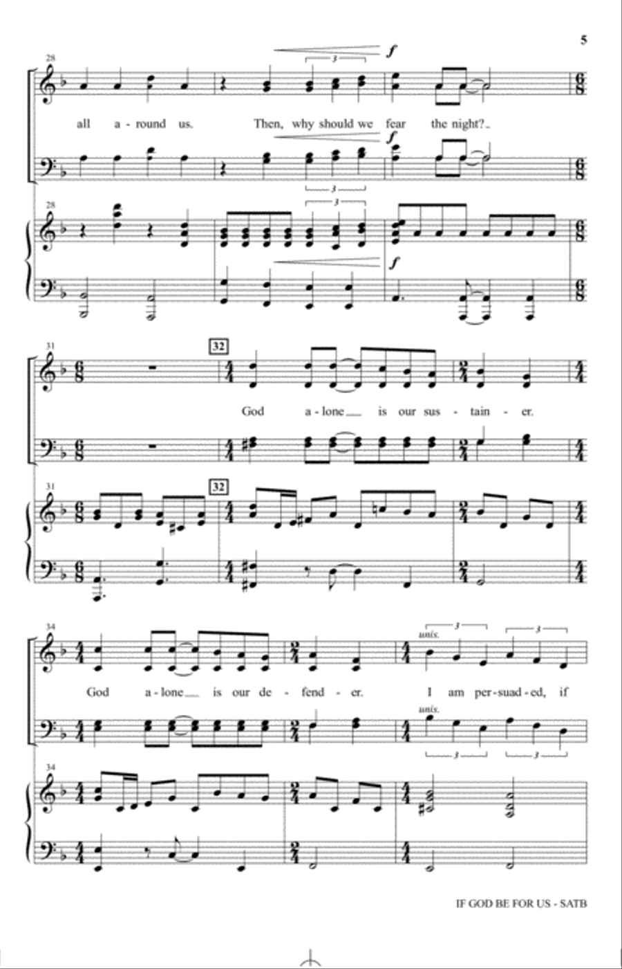 If God Be For Us 4-Part scores gallery preview page 4