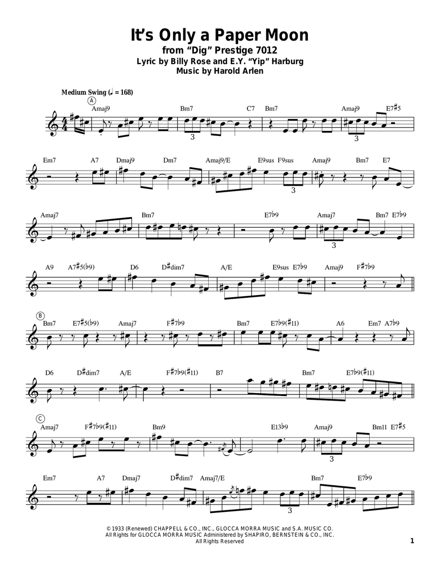 It's Only A Paper Moon It's Only A Paper Moon Trumpet scores gallery preview page 1