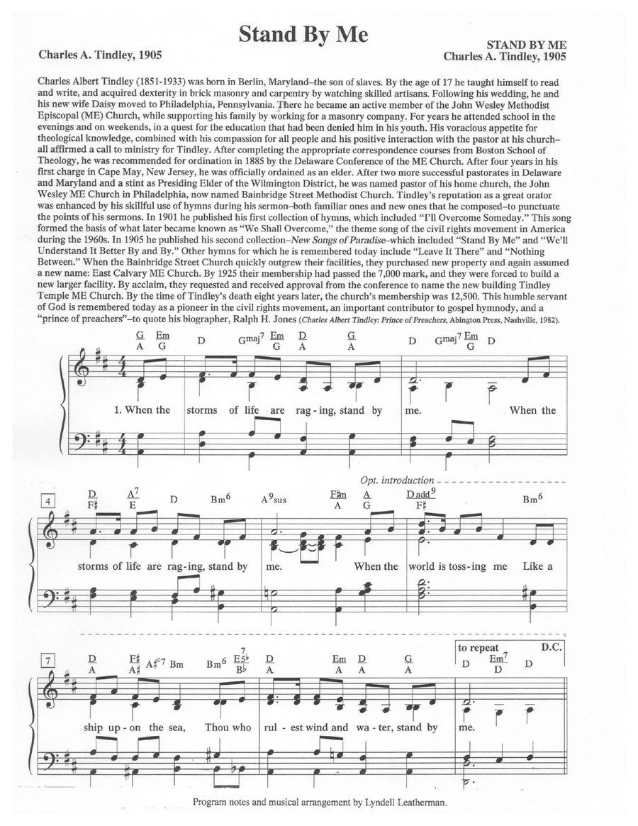 Stand By Me Piano Solo scores gallery preview page 1