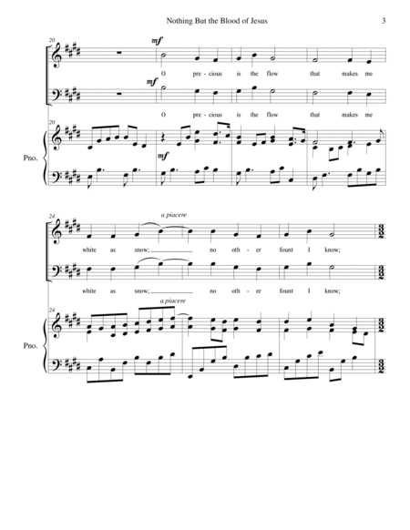 Nothing But the Blood of Jesus (SATB/piano), arr. Brenda Portman image number null