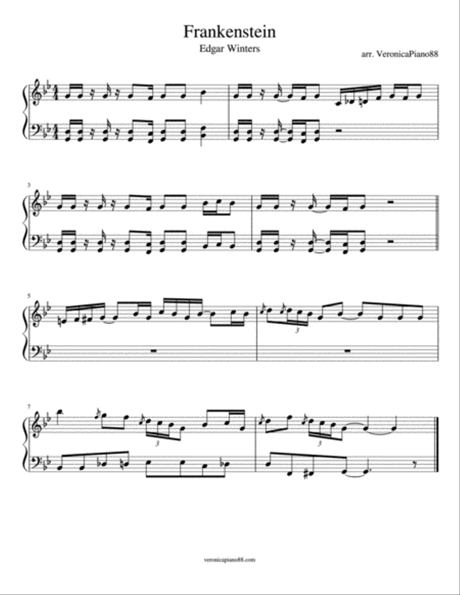 Frankenstein Piano Solo scores gallery preview page 1