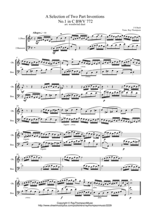 Bach: A Selection of Two Part Inventions( nos. 1,3,4,5,6,13 & 15) - wind duet ( oboe, bassoon)