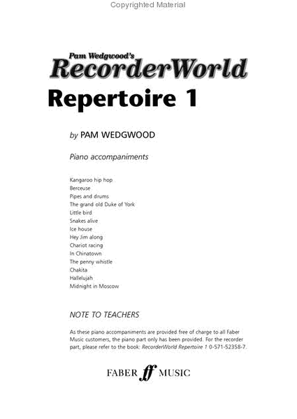 RecorderWorld Repertoire, Book 1