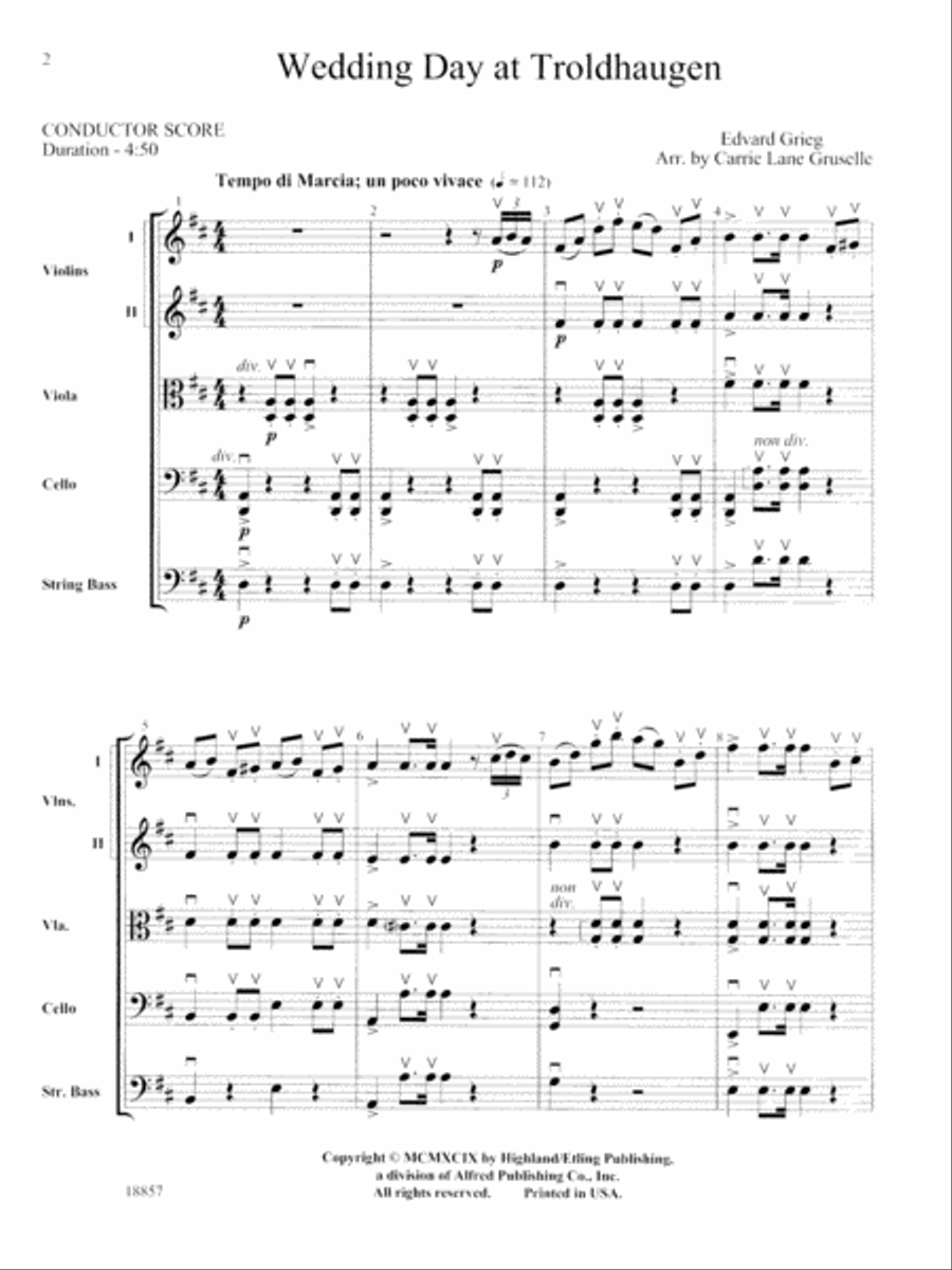 Wedding Day at Troldhaugen: Score String Orchestra scores gallery preview page 2