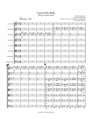 Carol of the Bells (F min) (String Octet - 4 Violin, 2 Viola, 1 Cello, 1 Bass)