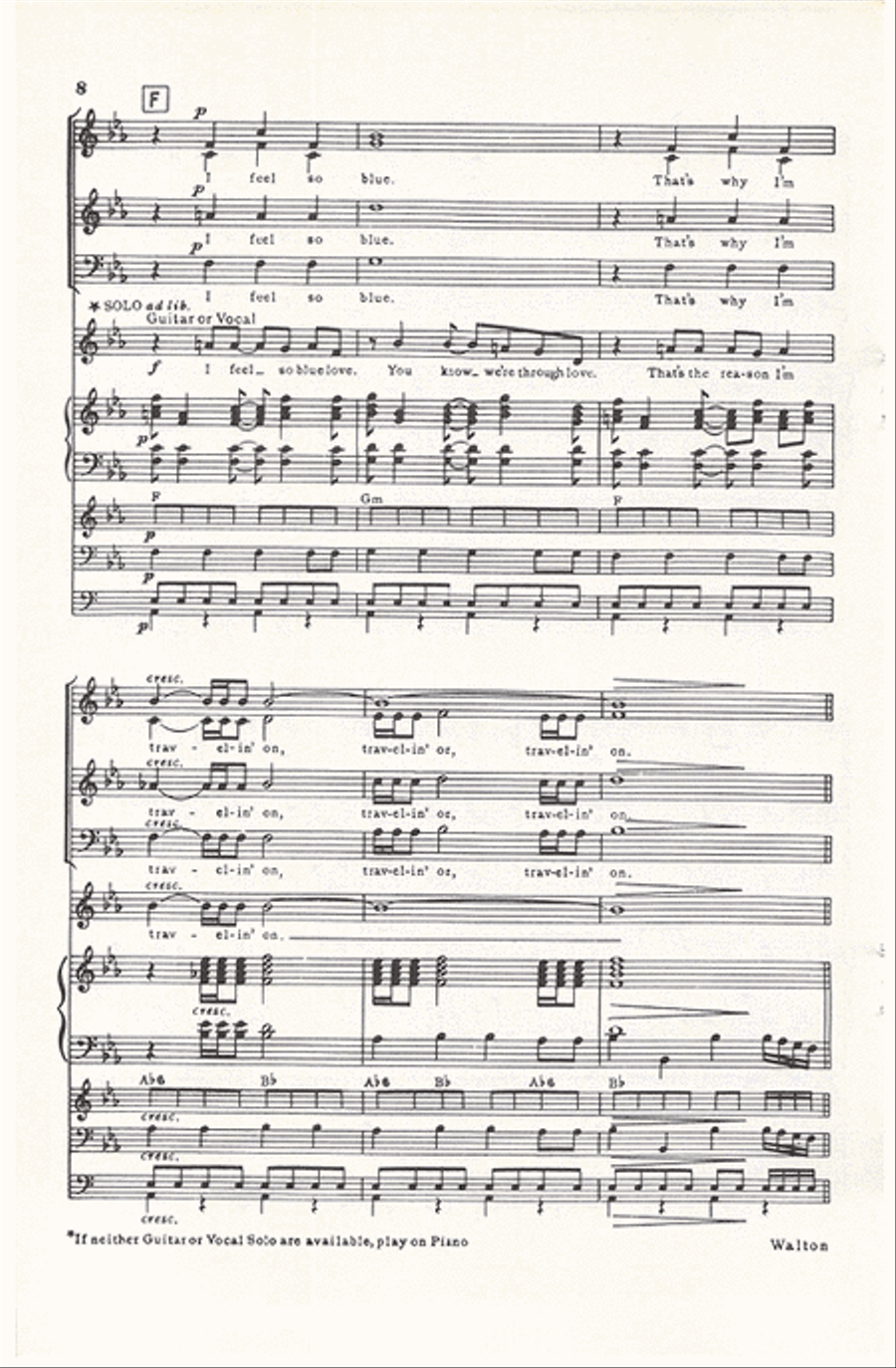 Walkin' Lonely (Vocal Score) Divisi scores gallery preview page 8