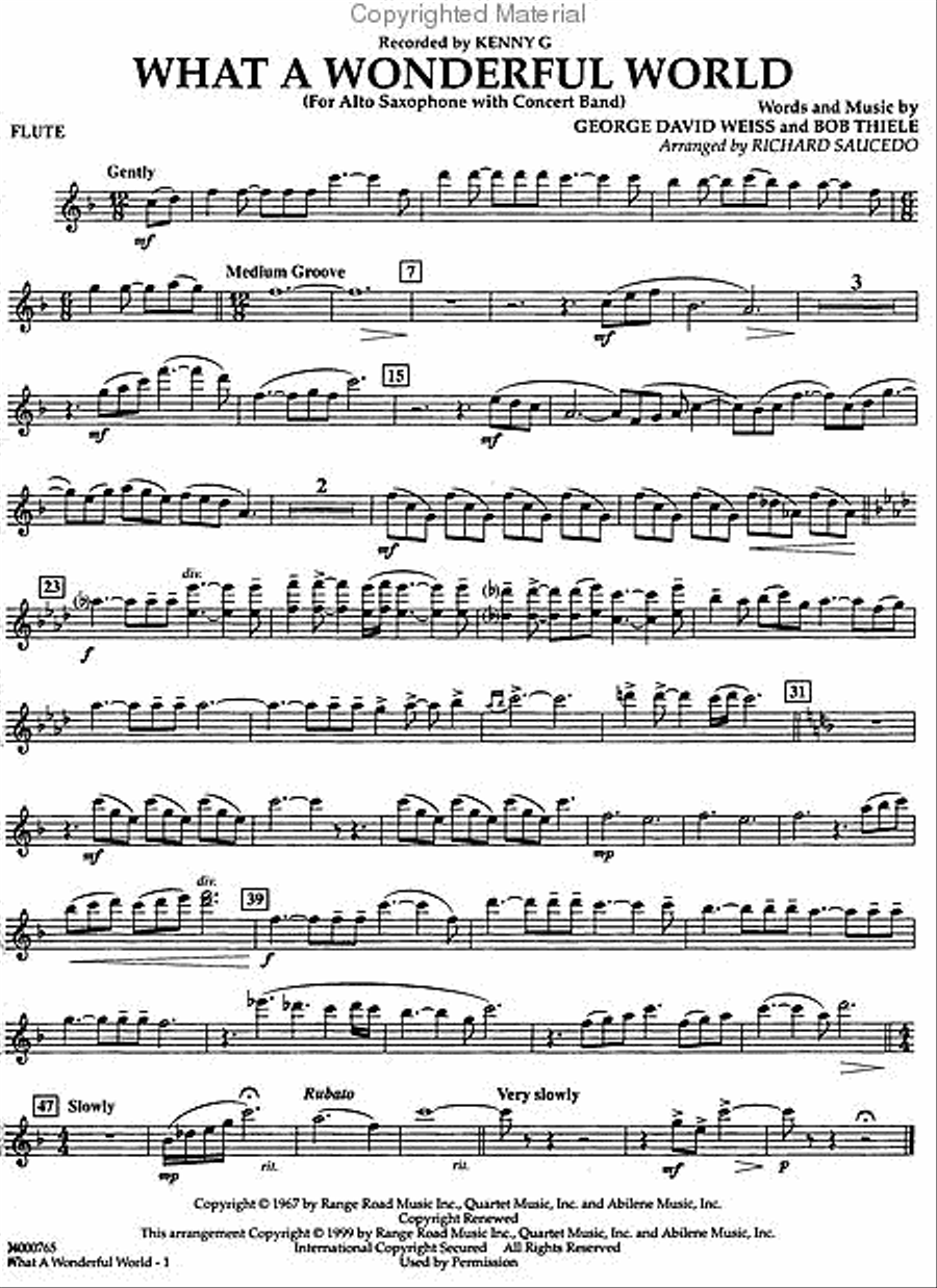 What a Wonderful World Concert Band scores gallery preview page 4