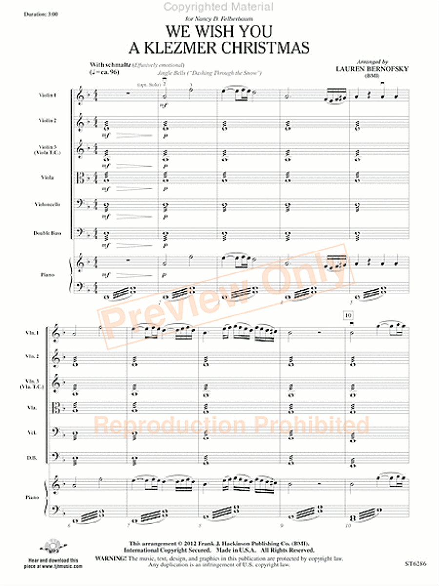 We Wish You a Klezmer Christmas String Orchestra scores gallery preview page 4