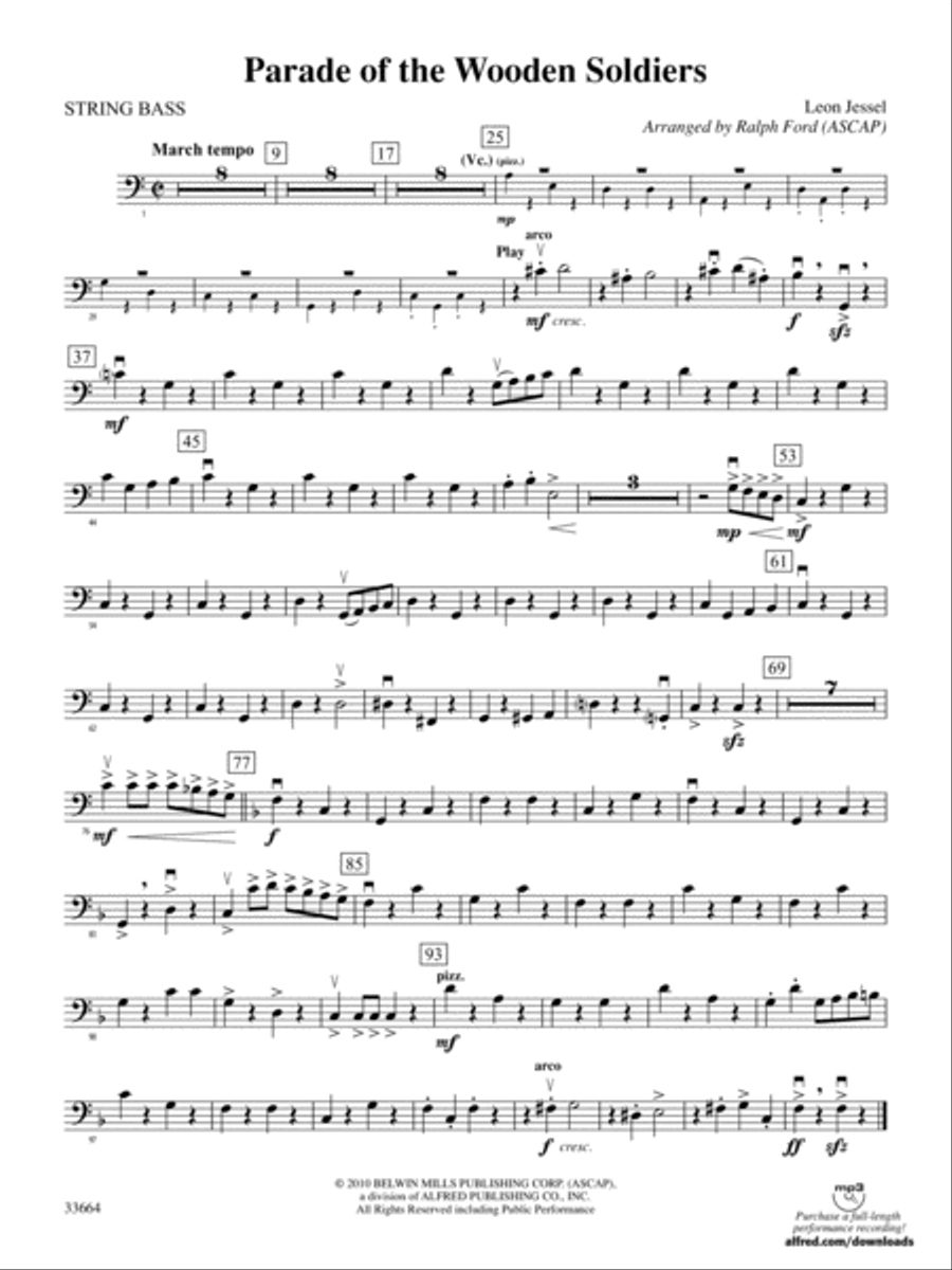 Parade of the Wooden Soldiers: String Bass Full Orchestra scores gallery preview page 1