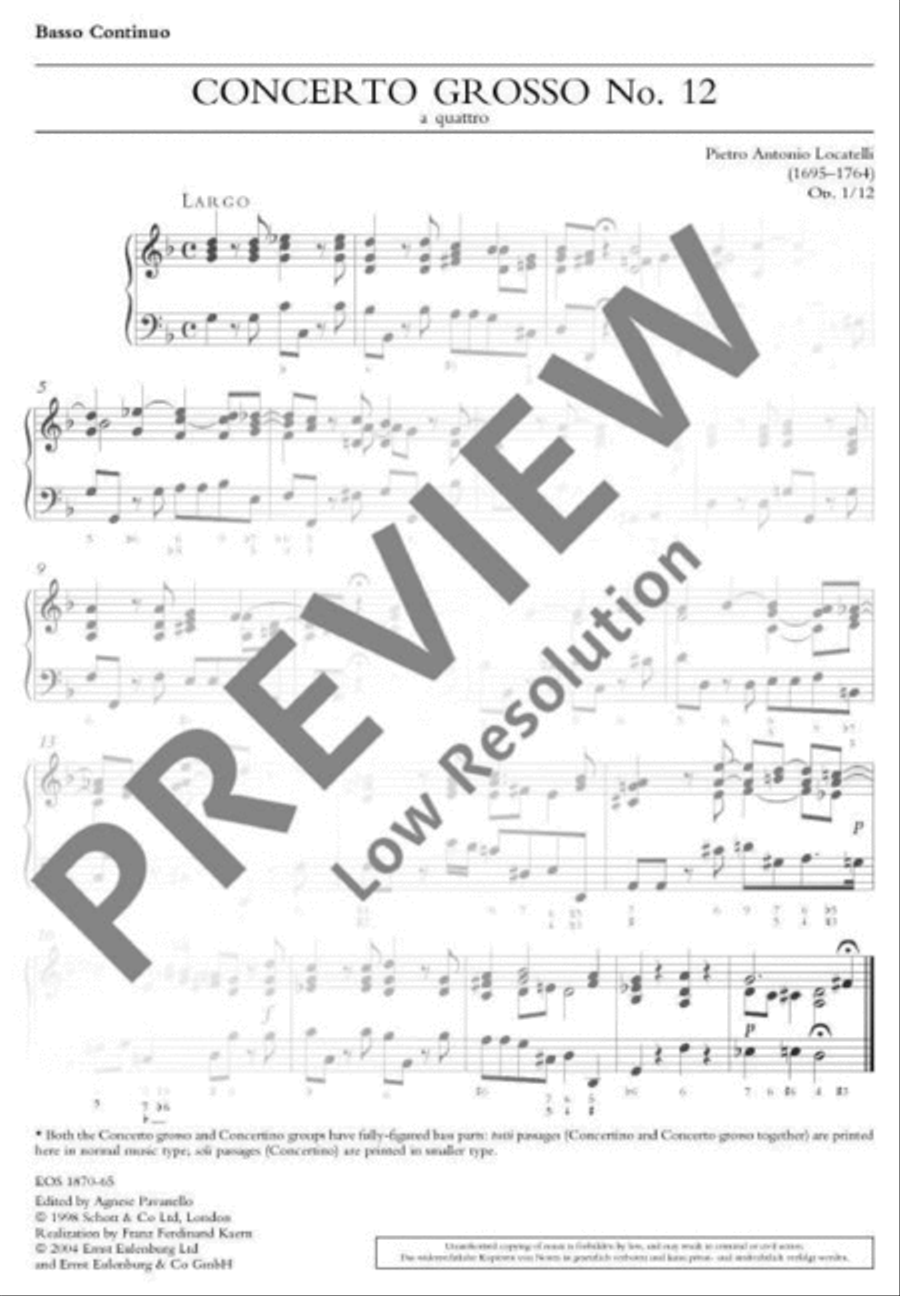 Concerto Grosso Concerto Grosso Basso Continuo scores gallery preview page 2