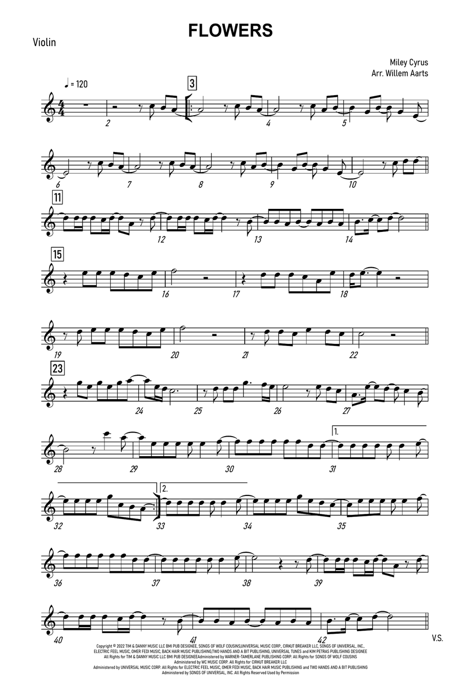 Flowers Violin Solo scores gallery preview page 5