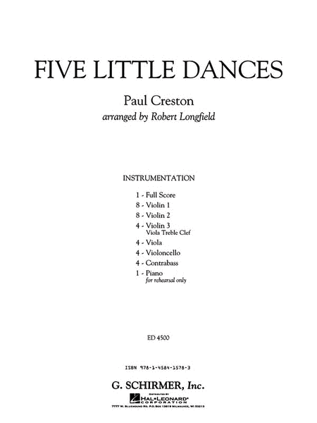 Five Little Dances - Full Score