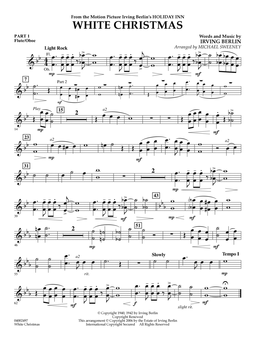 White Christmas - Pt.1 - Flute/Oboe Concert Band scores gallery preview page 1