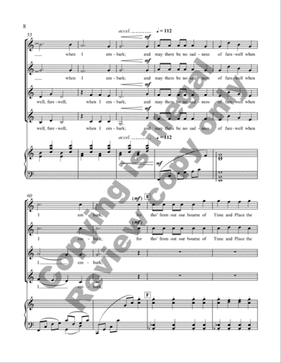 Crossing the Bar from Love Was My Lord and King! (SSAA Choral Score) image number null