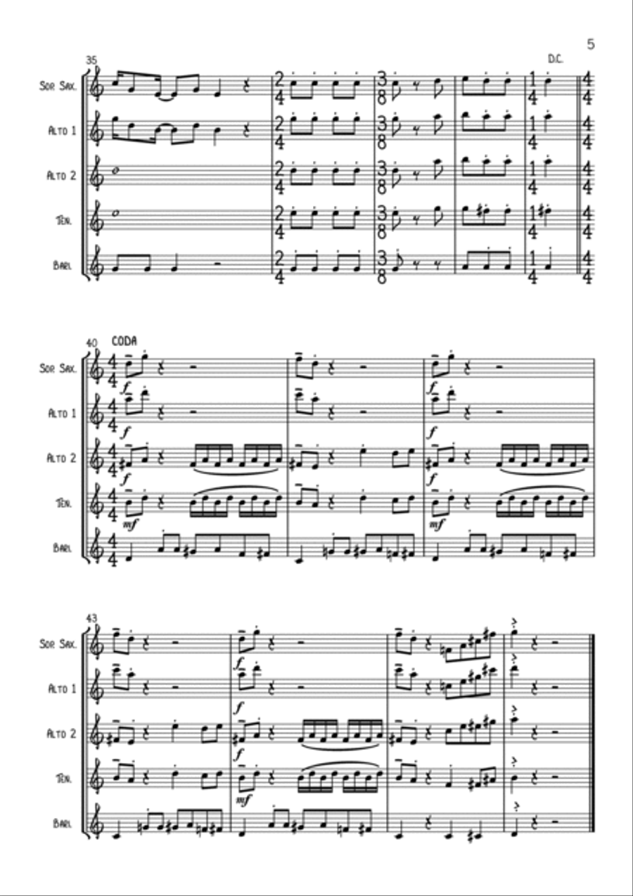 House Of Fun Saxophone Quartet scores gallery preview page 5