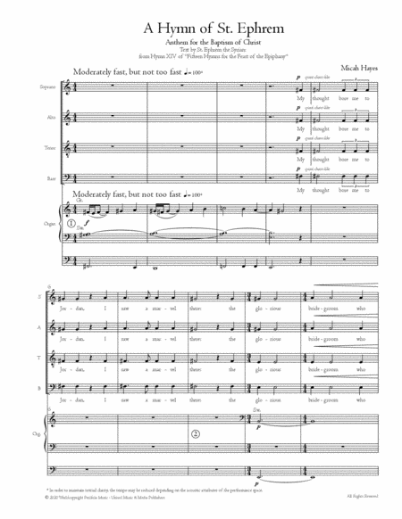 A Hymn of St. Ephrem for Mixed Choir (SATB) and Organ image number null