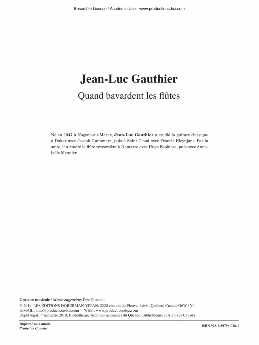 Quand bavardent les flûtes Flute Duet scores gallery preview page 1