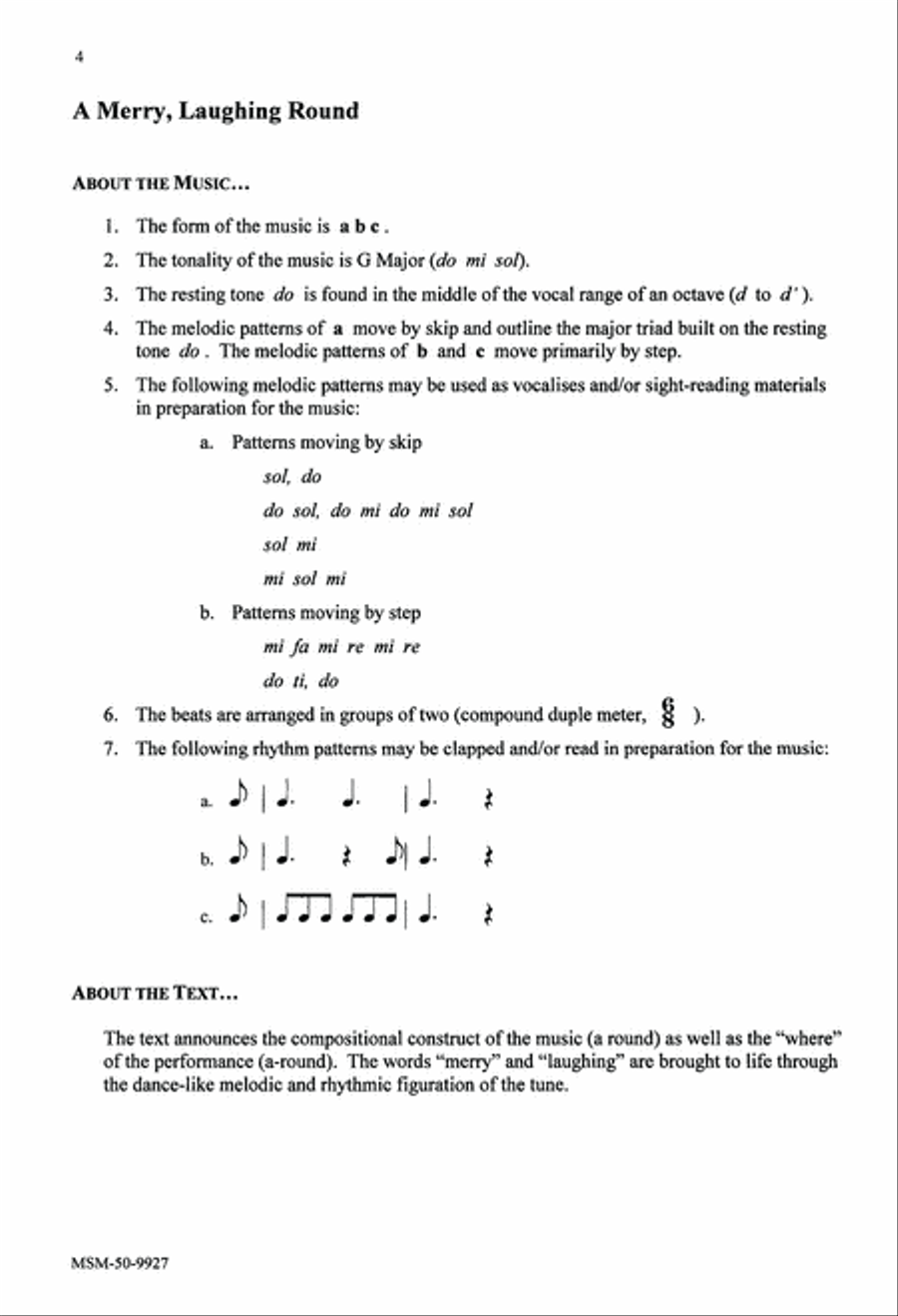 A Round...Around and Around! Unison Choir scores gallery preview page 4