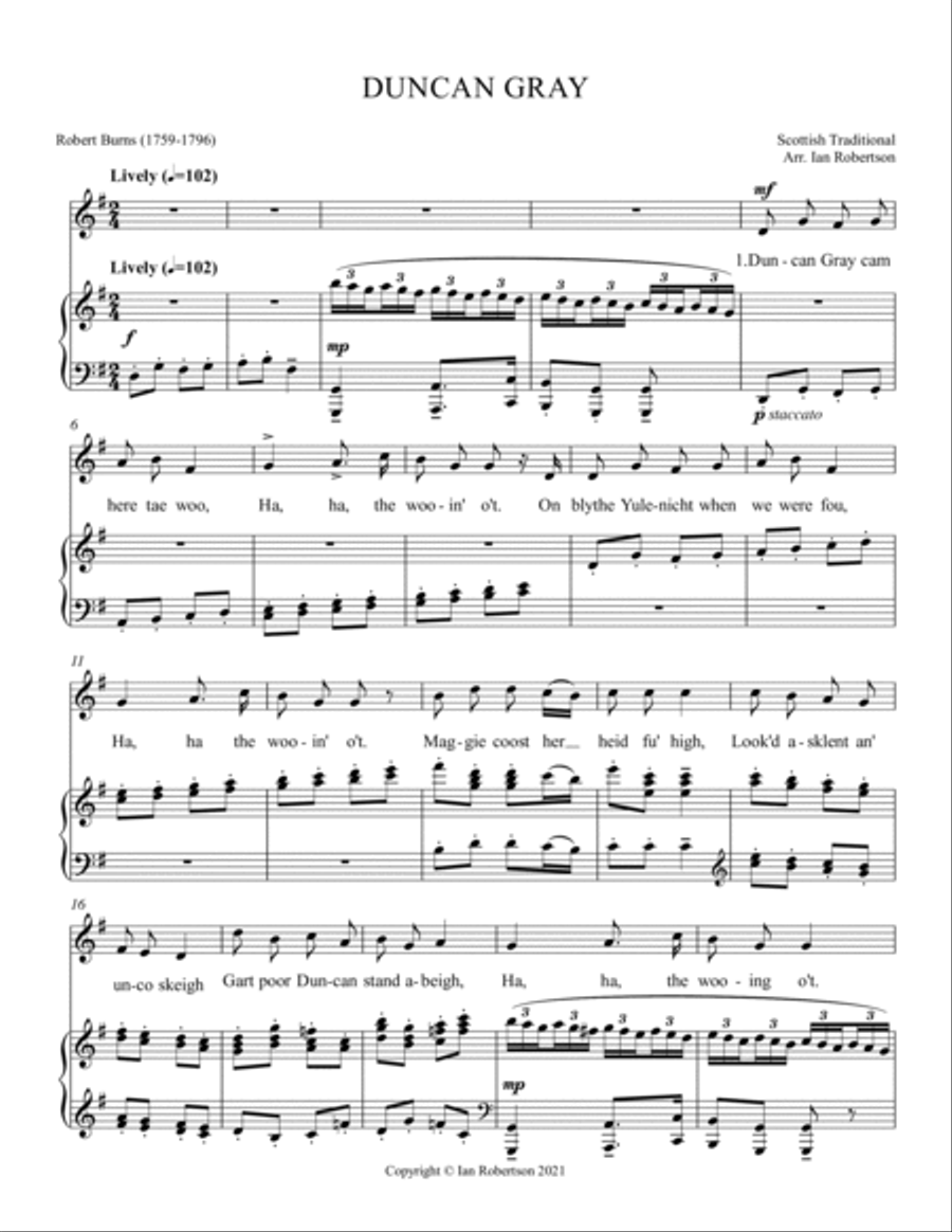 Duncan Gray in G (Burns) Voice scores gallery preview page 2