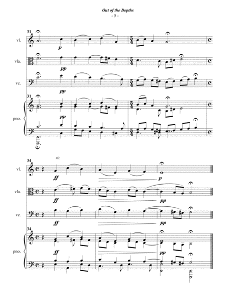 Luther: Out of the Depths for Piano Quartet Piano Quartet scores gallery preview page 5