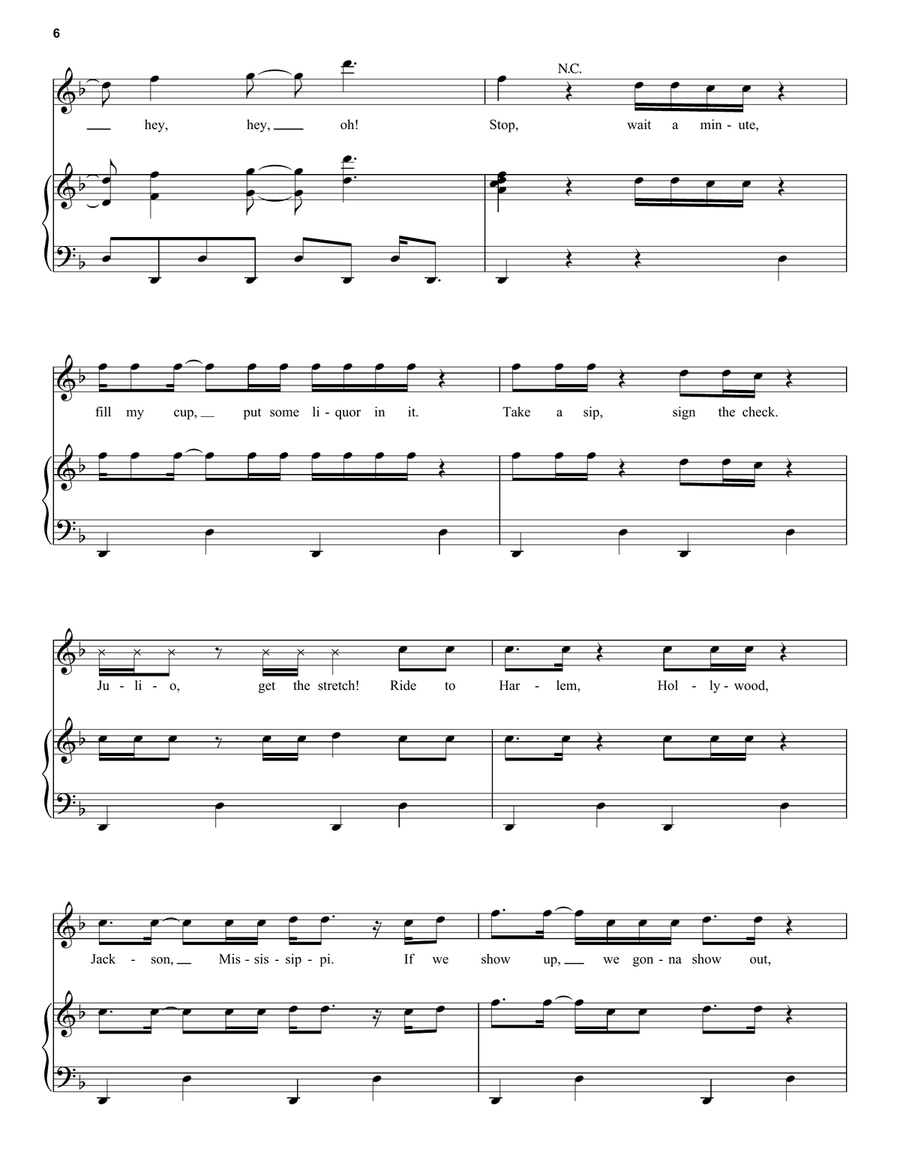 Uptown Funk (feat. Bruno Mars) Piano, Vocal, Guitar scores gallery preview page 6