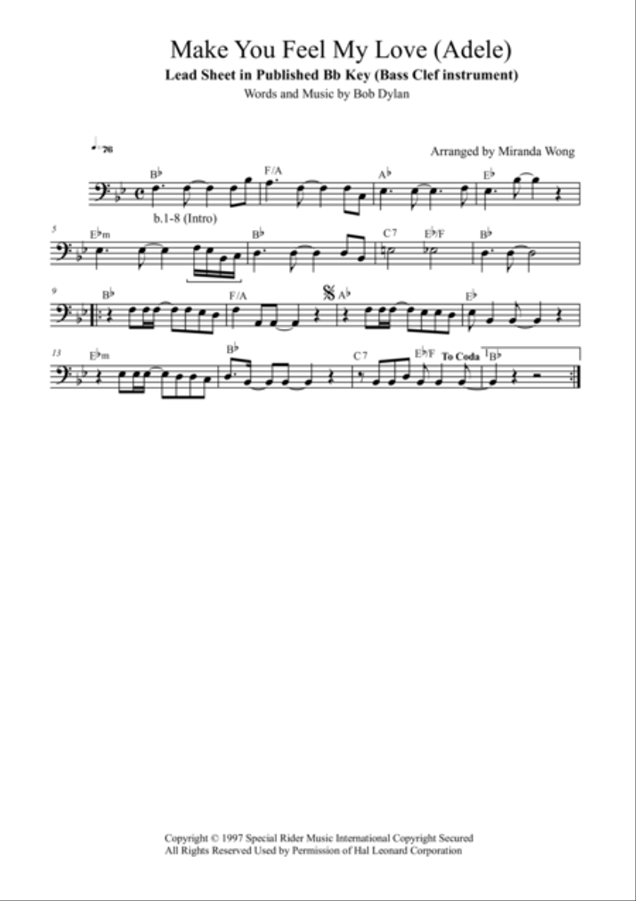 Make You Feel My Love Small Ensemble scores gallery preview page 1