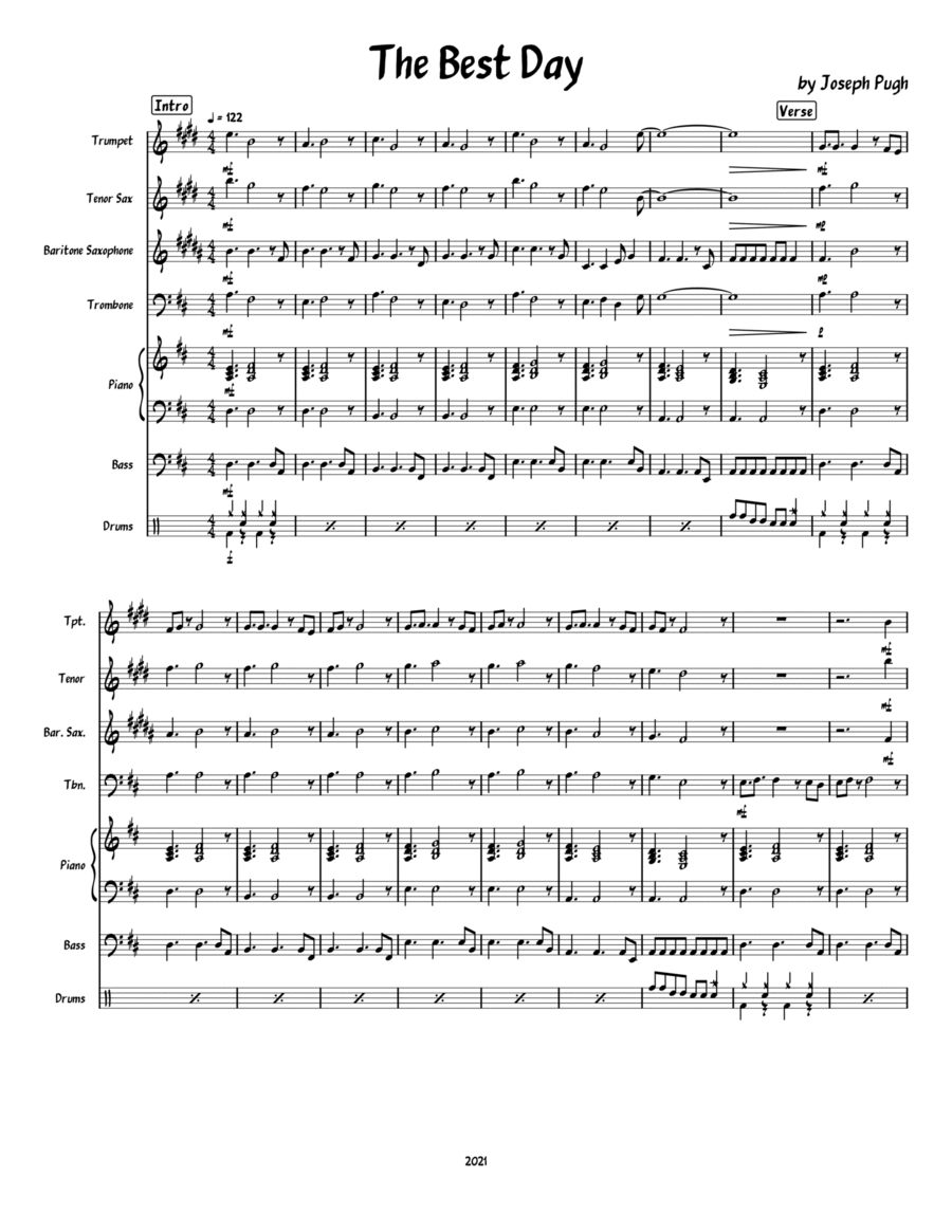 The Best Day Jazz Ensemble scores gallery preview page 1