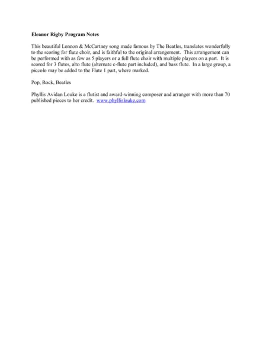 Eleanor Rigby Woodwind Ensemble scores gallery preview page 5