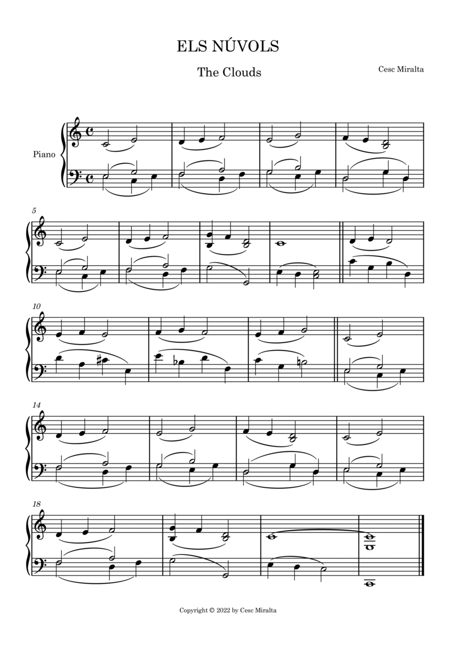 ELS NÚVOLS Pno Solo Piano Solo scores gallery preview page 1