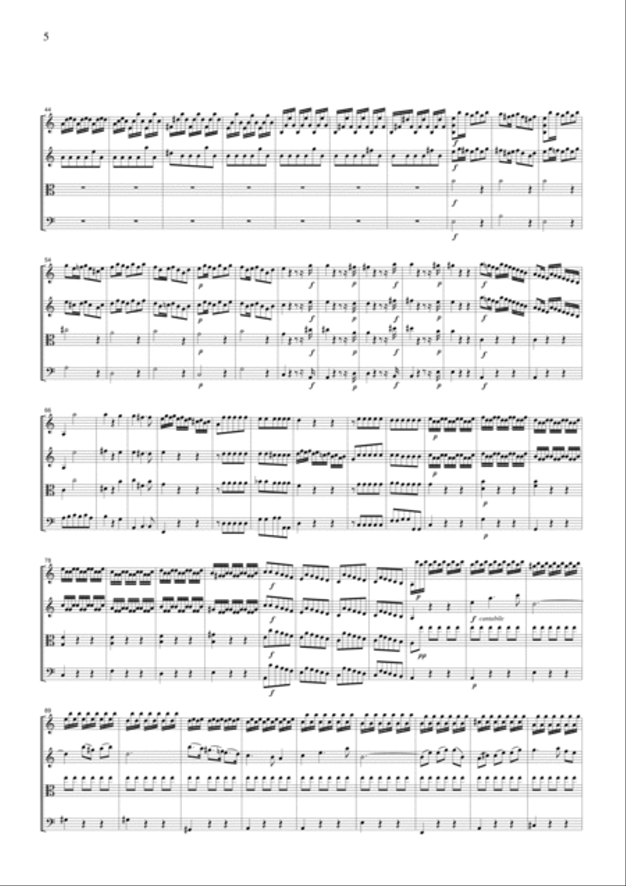 Vivaldi Concerto for 2 Violins in a moll, Op3, No.8, all mvts., for string quartet, CV105 String Quartet scores gallery preview page 5
