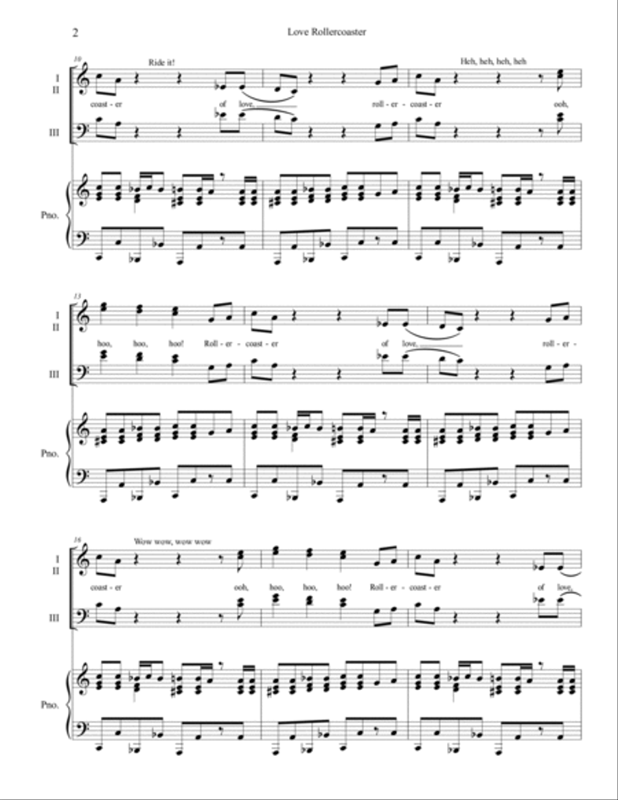 Love Rollercoaster 3-Part scores gallery preview page 2