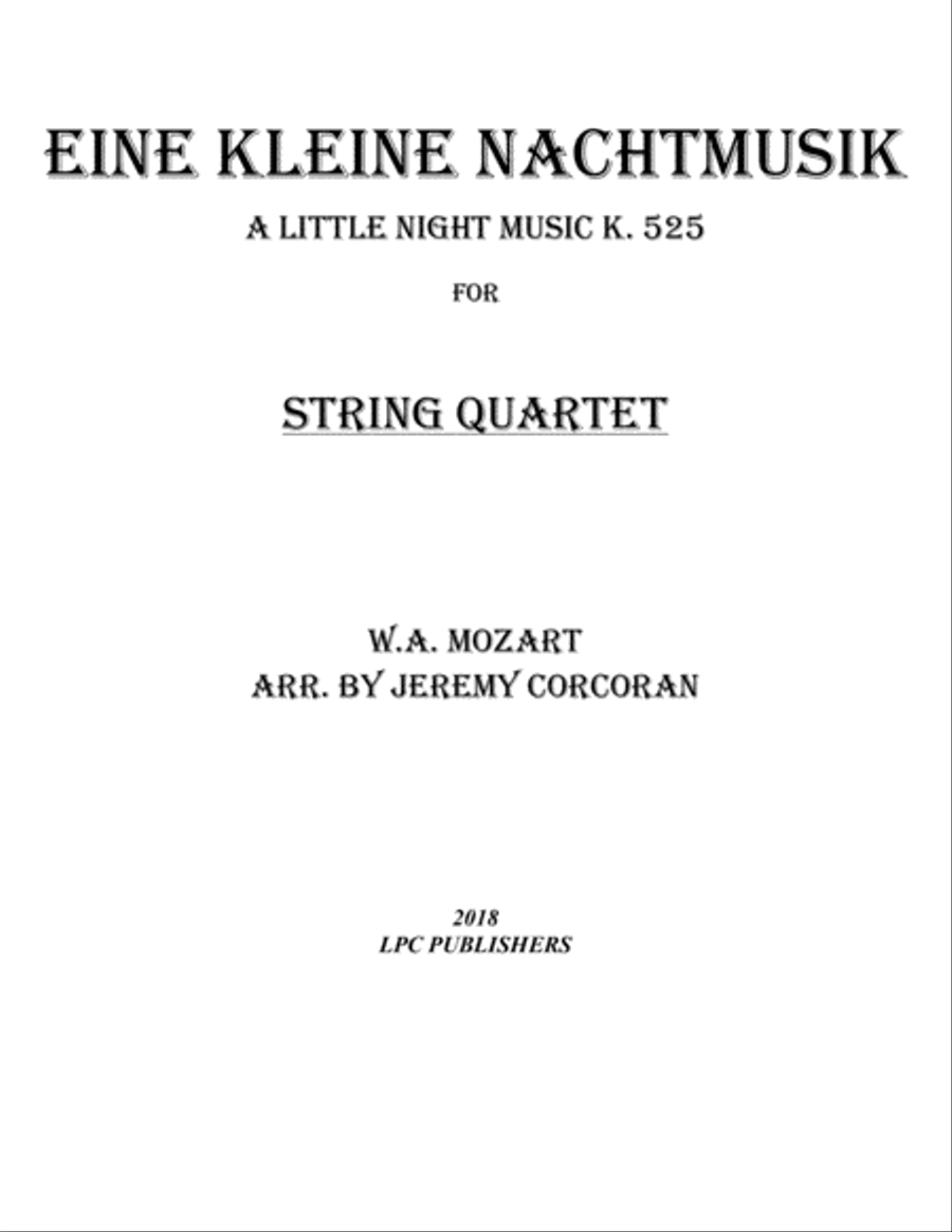 Eine Kleine Nachtmusik for String Quartet String Quartet scores gallery preview page 1