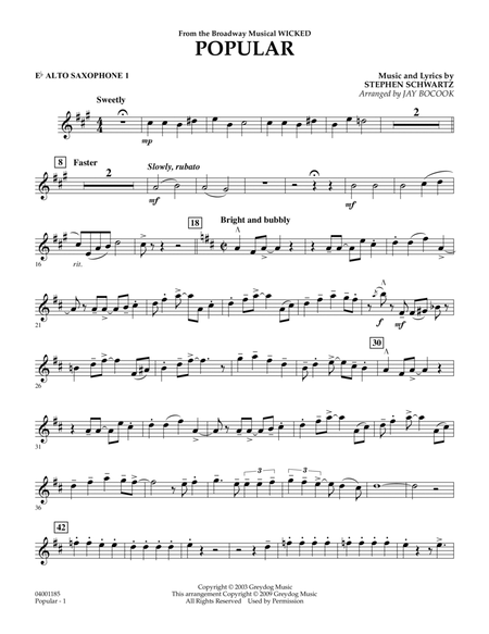Popular (from "Wicked") - Eb Alto Saxophone 1