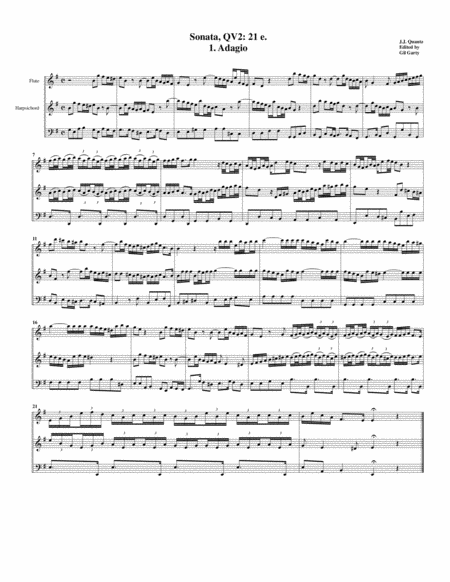 Sonata, QV2: 21 e (original version)