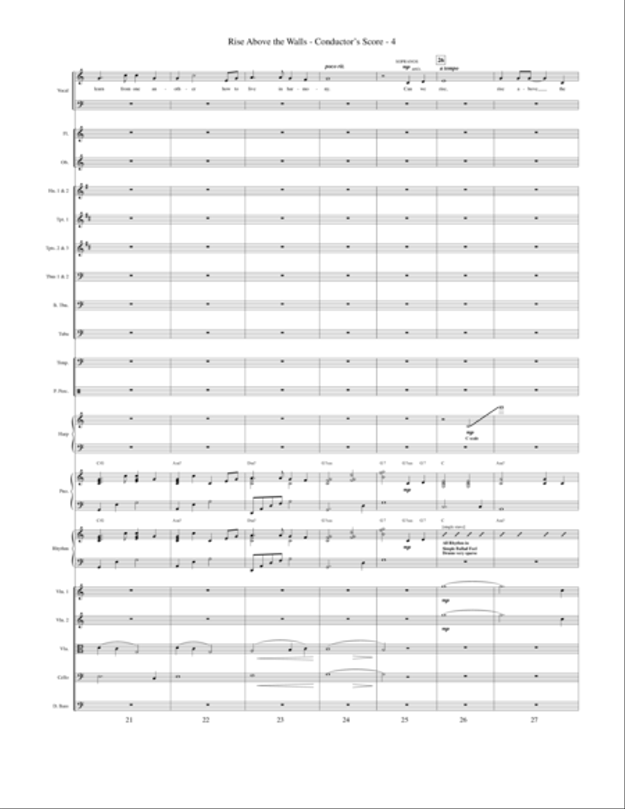 Rise Above The Walls - Full Score Choir scores gallery preview page 4