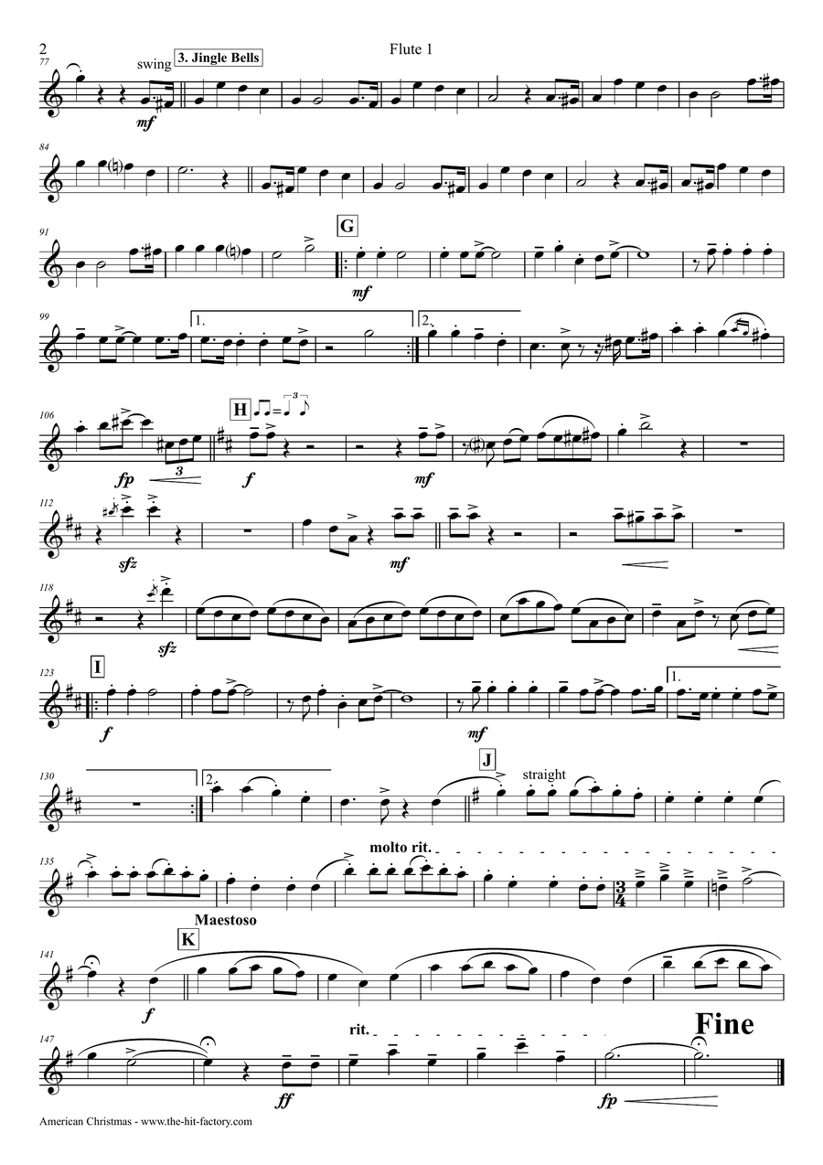 American Christmas - Mash up Rondo of best Christmas Songs - Flute Duet Flute Duet scores gallery preview page 5
