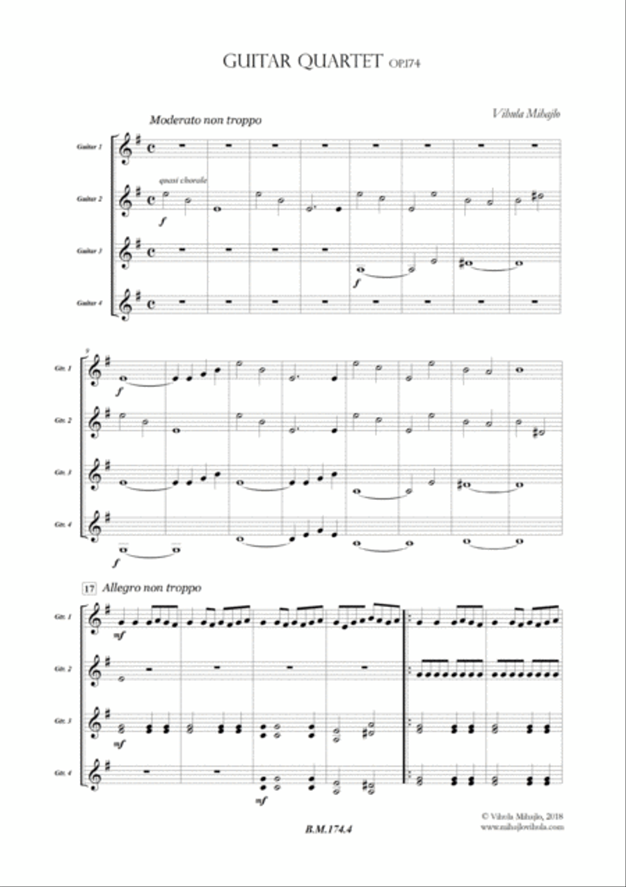 MUSIC for 4 GUITARS MUSIC for 4 GUITARS Full Orchestra scores gallery preview page 5