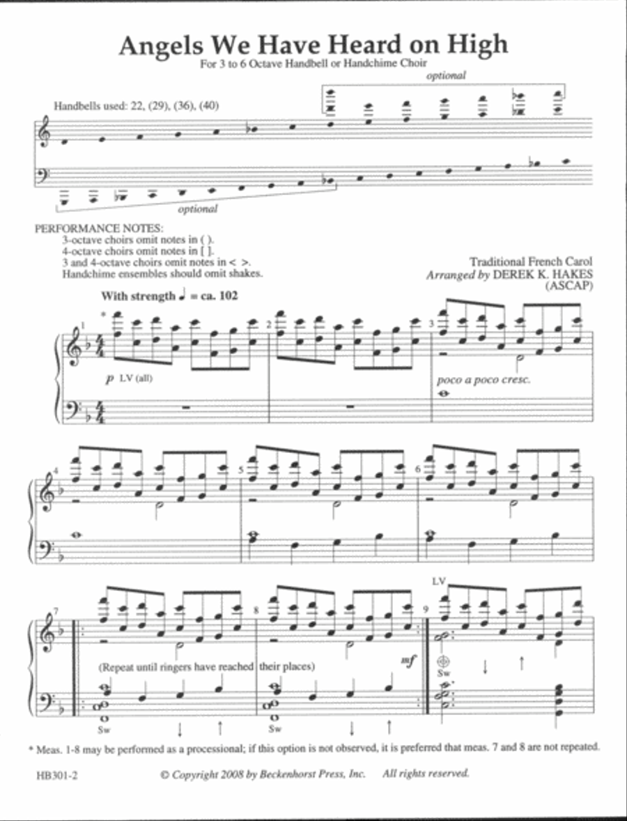 Angels We Have Heard on High - Hakes 5-Octaves scores gallery preview page 2