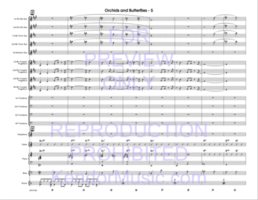 Orchids And Butterflies (Full Score) Jazz Ensemble scores gallery preview page 6