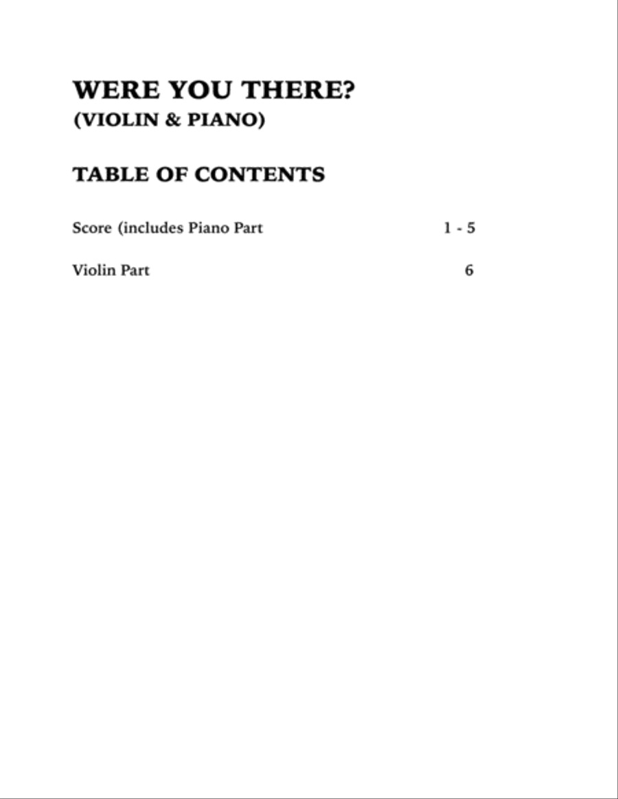 A Touch of Chopin: Were You There? (Violin and Piano) Violin Solo scores gallery preview page 4