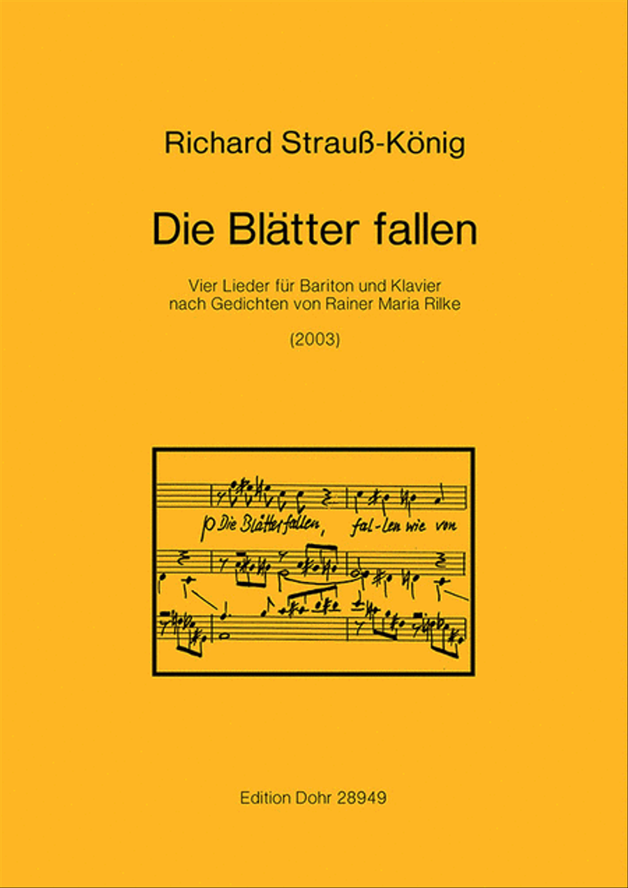 Die Blätter fallen (2003) -Vier Lieder für Bariton und Klavier nach Gedichten von Rainer Maria Rilke- Baritone Voice scores gallery preview page 1