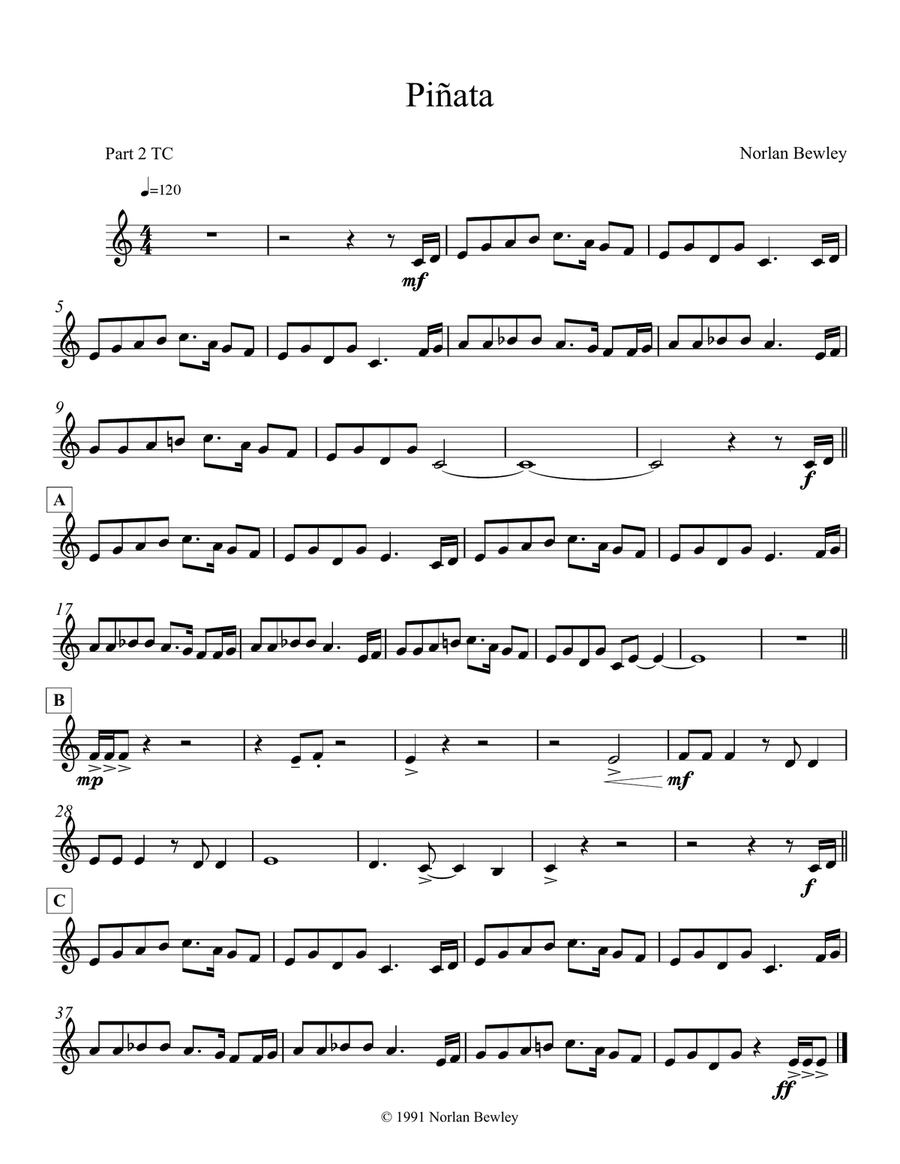 Pinata - Low Brass Trio Pinata - Low Brass Trio Brass Trio scores gallery preview page 4