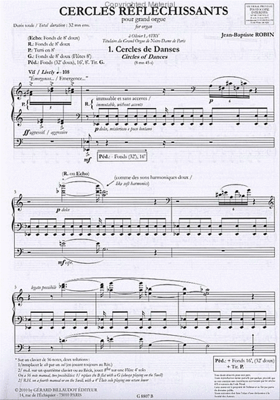 Cercles Reflechissants Organ Solo scores gallery preview page 2