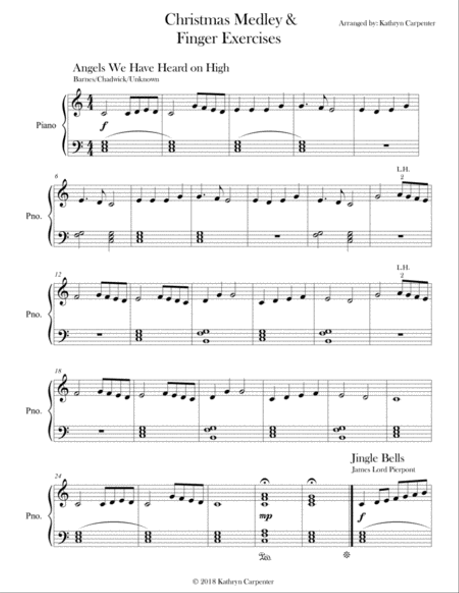 Christmas Medley (Christmas Collection, Easy Piano) & Finger Exercises Piano Method scores gallery preview page 1