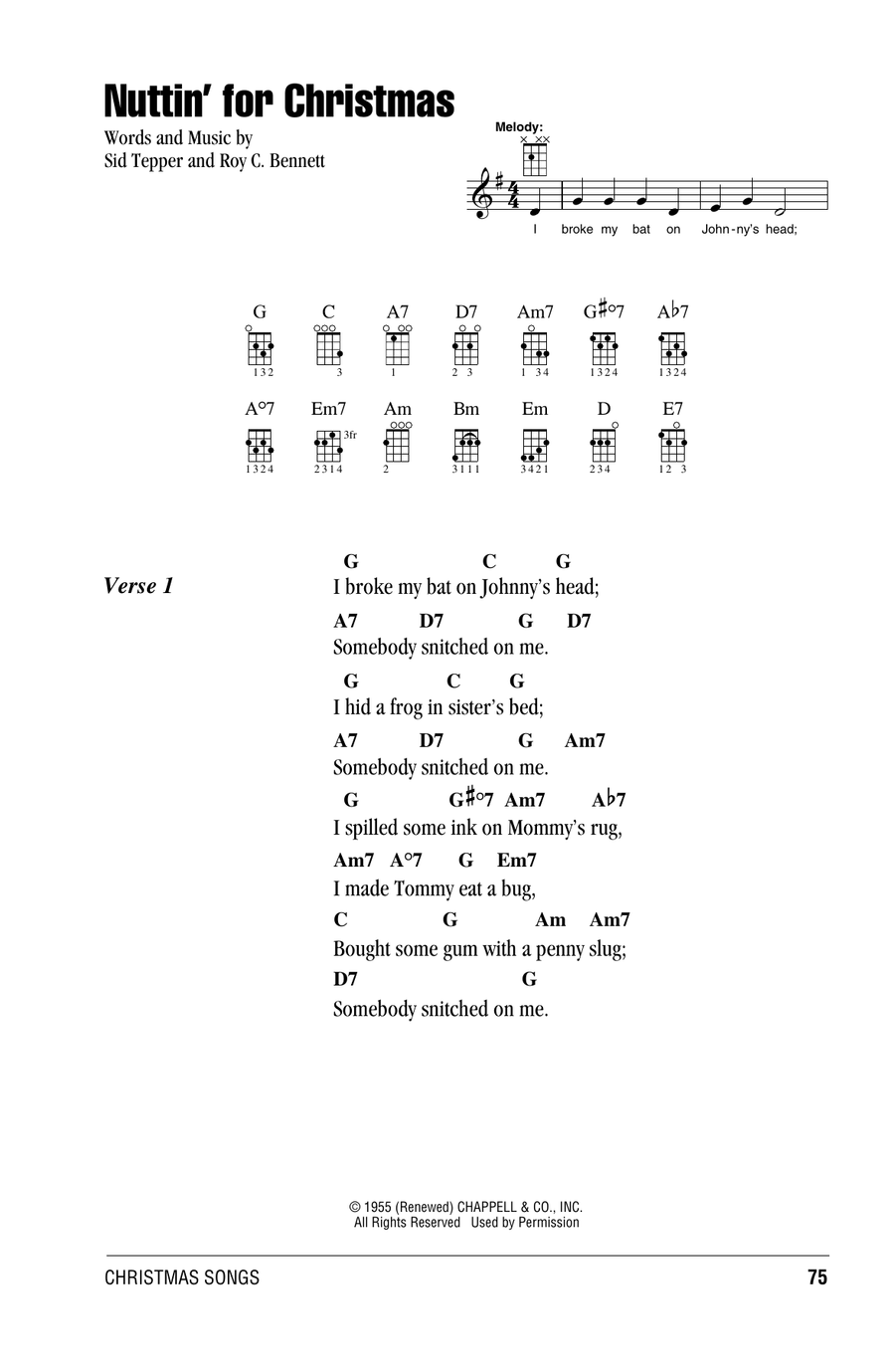 Nuttin' For Christmas Nuttin' For Christmas Ukulele scores gallery preview page 1